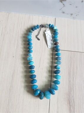 Aphorism Turquoise Blue Graduated Bead Necklace